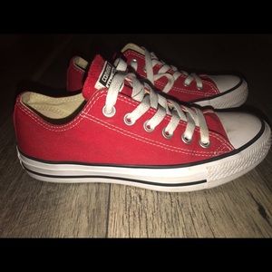 Converse sneakers size 7 red and white